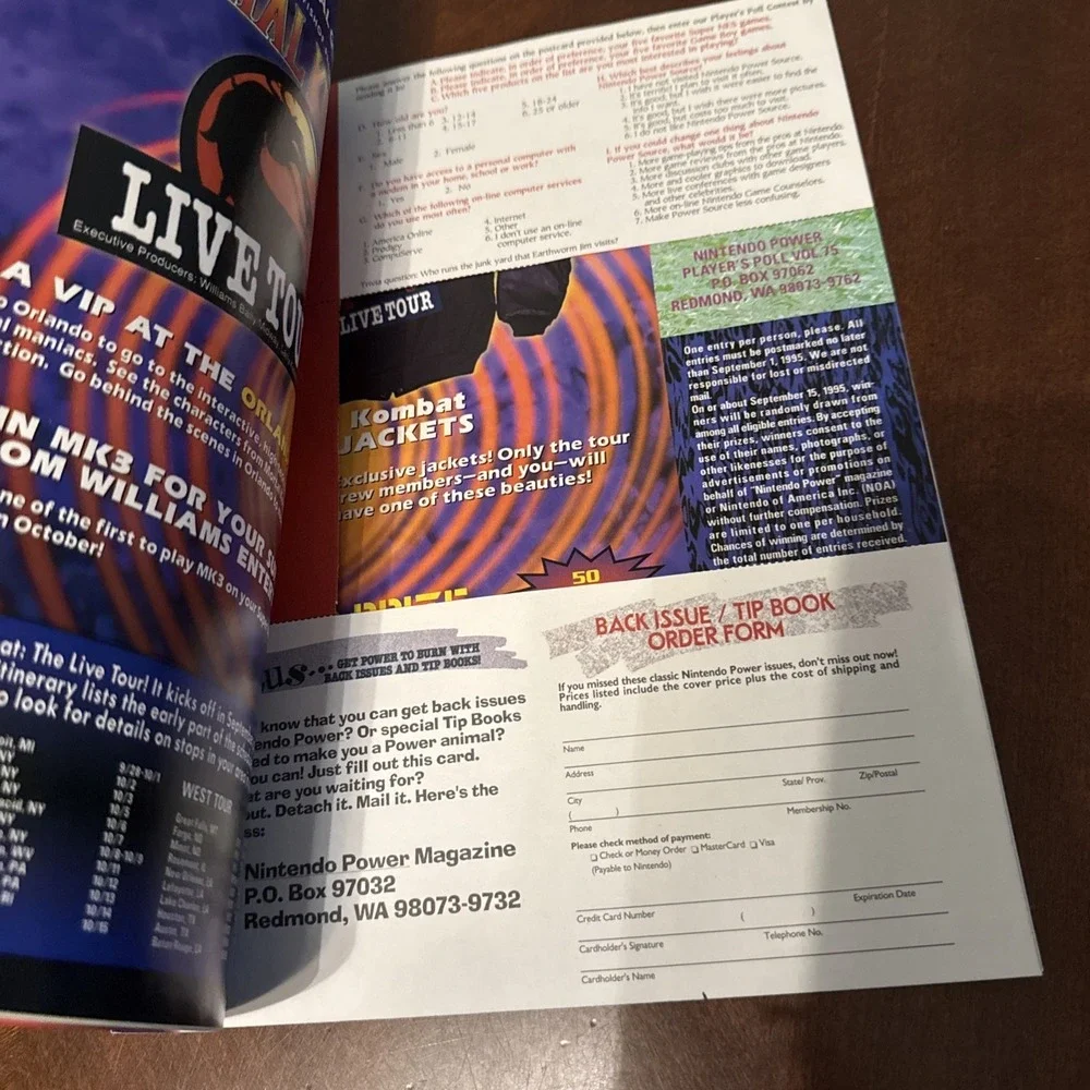 Nintendo Power Magazine Aug 1995 Volume 75 Virtual Boy Poster Included Retro‎